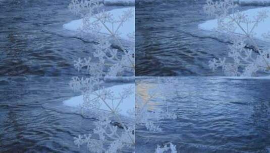 冬季河流风景高清在线视频素材下载