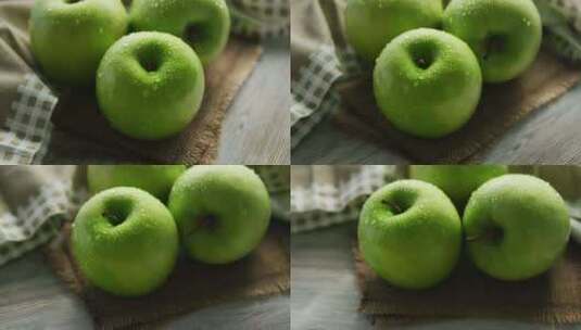 青苹果 水果 青苹果 水果高清在线视频素材下载