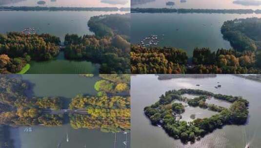 中国杭州西湖秋日美景（合集）高清在线视频素材下载