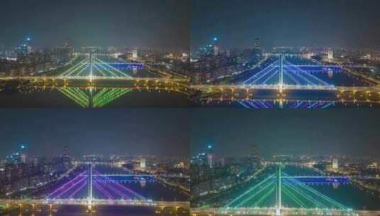 航拍惠州合生大桥夜景延时高清在线视频素材下载