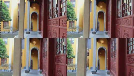 杭州灵隐寺清晨的寺庙高清在线视频素材下载