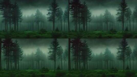 寂静幽暗的森林高清在线视频素材下载