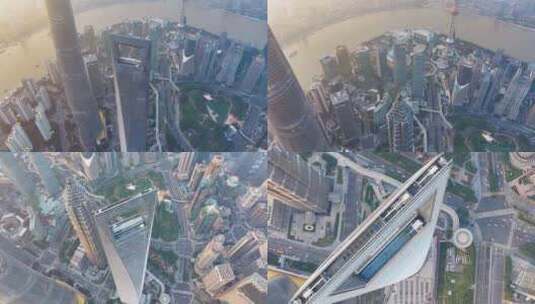 上海浦东新区航拍陆家嘴三件套高楼大厦城市高清在线视频素材下载