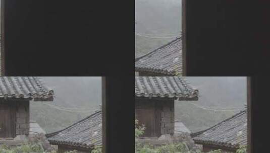 下雨 屋檐高清在线视频素材下载