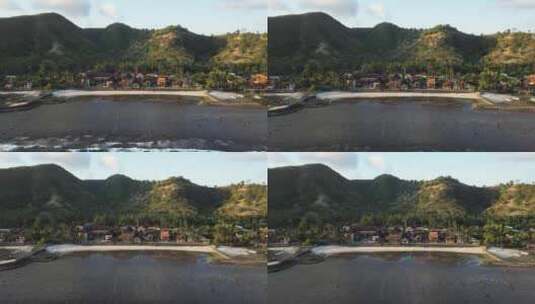 印度尼西亚巴厘岛坎迪达萨海滩的鸟瞰图高清在线视频素材下载