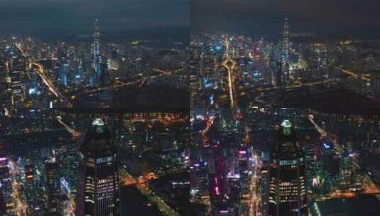 深圳平安大厦夜景航拍视频高清在线视频素材下载