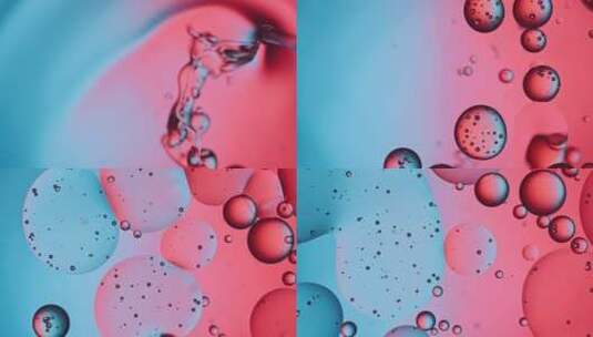 彩色油分子油液体倒入水中高清在线视频素材下载