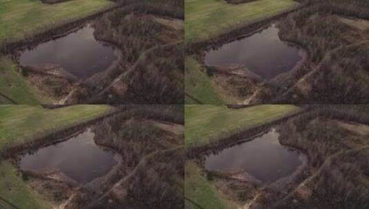 航拍日落时分霞光照映大地高清在线视频素材下载