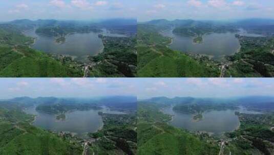 陕西安康瀛湖景区 汉江河流高清在线视频素材下载