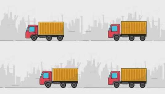 货运卡车4k动画高清在线视频素材下载