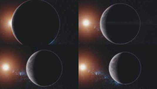 月球轨道表面太阳光束辉光星河高清在线视频素材下载