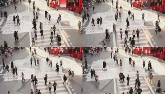 重庆市城市街道人形道的人群高清在线视频素材下载