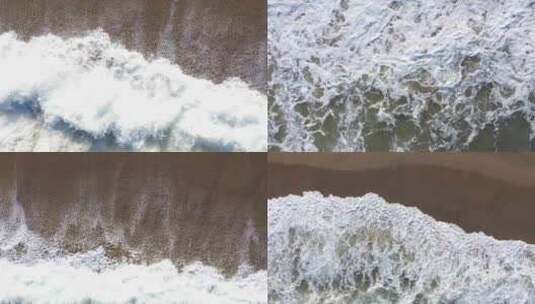 海浪冲向沙滩【4K】高清在线视频素材下载