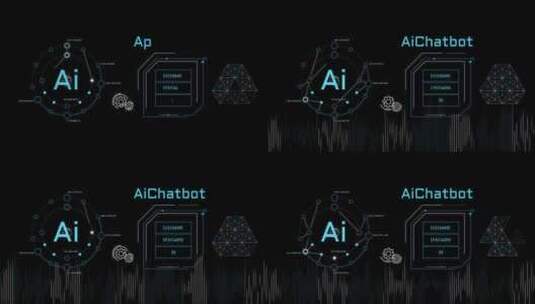 关于AI聊天机器人安全的抽象信息图动画高清在线视频素材下载