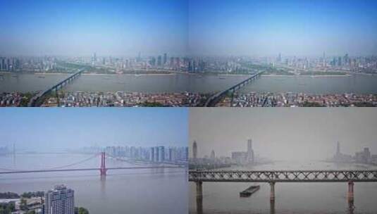 武汉长江大桥航拍高清在线视频素材下载
