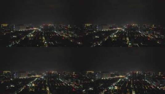 广西钦州城市夜景灯光交通航拍高清在线视频素材下载