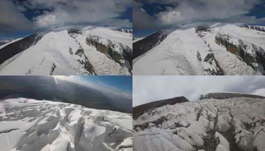 新疆喀什慕士塔格峰穿越机航拍fpv高清在线视频素材下载