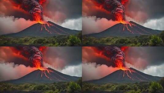 火山喷发壮丽自然景观高清在线视频素材下载