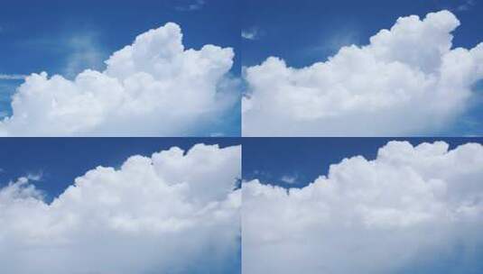 蓝天中蓬松白云特写高清在线视频素材下载