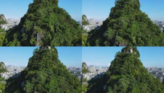 柳州柳江青山绿水山水风景蟠龙山航拍高清在线视频素材下载