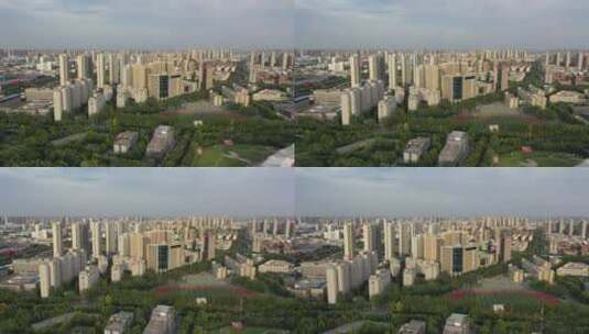 郑州郑东新区城市地产高楼建筑楼盘景观航拍高清在线视频素材下载