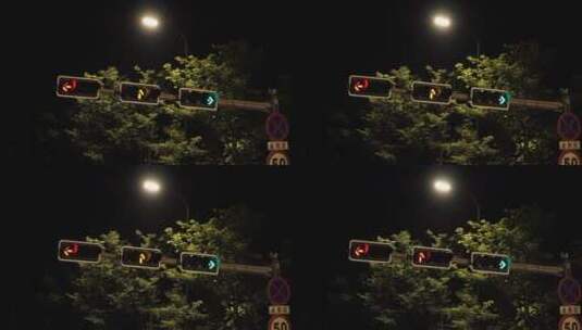 220719夜晚马路高楼红绿灯实拍视频 (20)高清在线视频素材下载