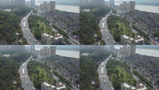 航拍武汉现代化城市发展高清在线视频素材下载