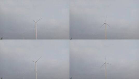 远处风力发电站高清在线视频素材下载