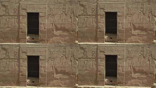 伊斯那库努姆神庙的外墙装饰高清在线视频素材下载