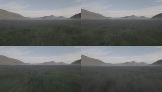 新疆喀纳斯三湾晨雾航拍高清在线视频素材下载