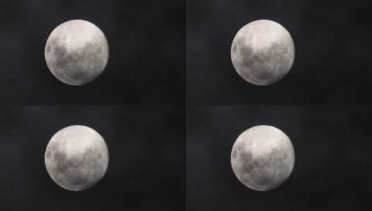 淡淡乌云划过月球高清在线视频素材下载