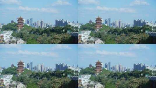 武汉武昌区黄鹤楼建筑风景高清在线视频素材下载