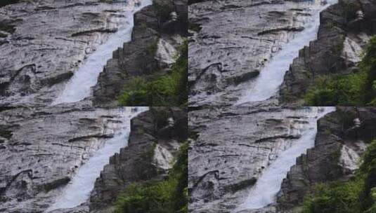 一条倾泻而下的瀑布高清在线视频素材下载