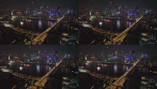 广州城市夜景交通高清在线视频素材下载