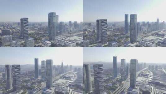 南京奥体建筑群4K高清在线视频素材下载