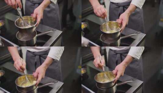 用打蛋器搅拌黄油高清在线视频素材下载