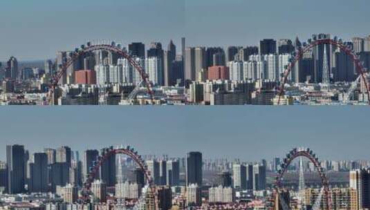哈尔滨城市建筑航拍高清在线视频素材下载