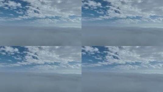 大雾上方的蓝天航拍素材视频高清在线视频素材下载
