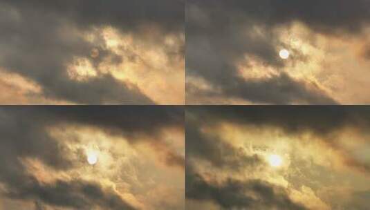 被乌云遮住的太阳长焦拍摄高清在线视频素材下载