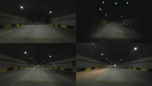 4K汽车行驶在隧道中  开车第一视角高清在线视频素材下载