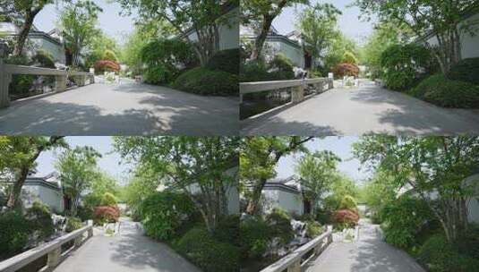 中式园林景观传统建筑公园小路通道高清在线视频素材下载