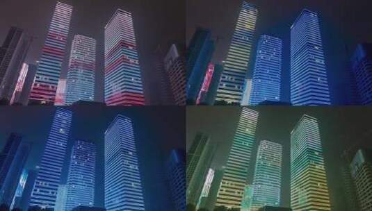 长沙高楼夜晚延时高清在线视频素材下载