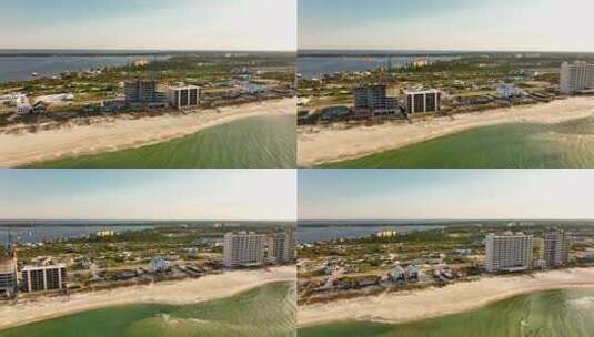 空中视频旅游黄金海滨海滨地段在海湾海岸海滩阿拉巴马州高清在线视频素材下载