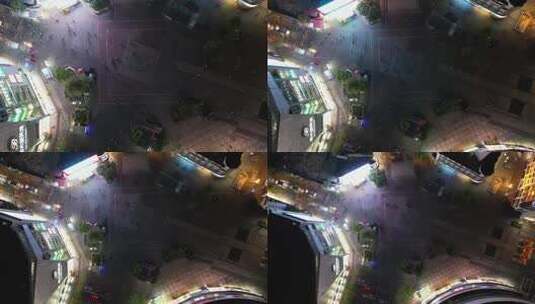 航拍云南昆明城市夜景交通高清在线视频素材下载