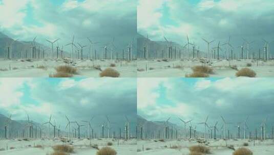 风能发电站环保低碳再生能源高清在线视频素材下载