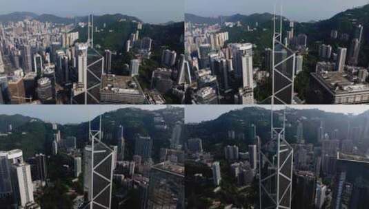 香港港岛高楼大厦航拍中银大厦高清在线视频素材下载
