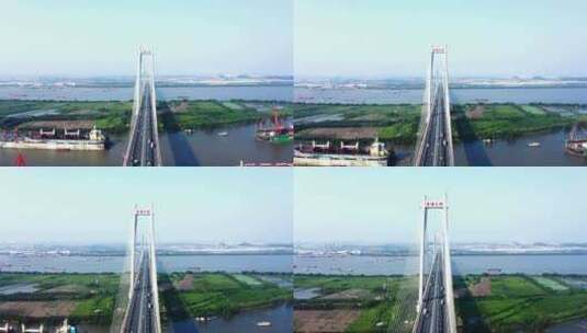 航拍黄埔大桥4k素材高清在线视频素材下载