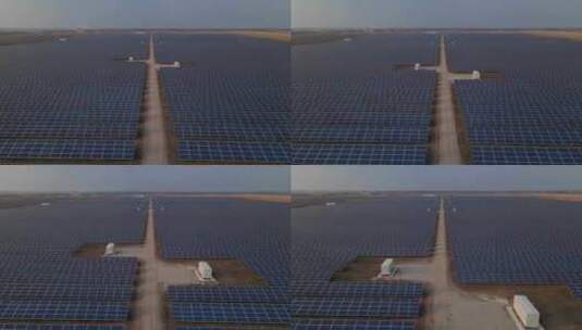 农场的大型太阳能电池板高清在线视频素材下载