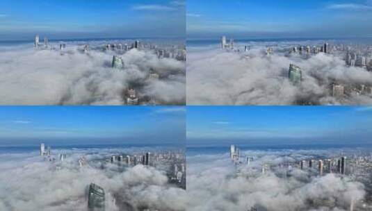 青岛平流雾青岛城市平流雾高清在线视频素材下载