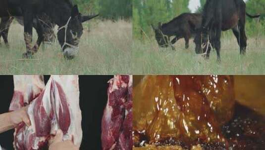 驴肉制作过程高清在线视频素材下载